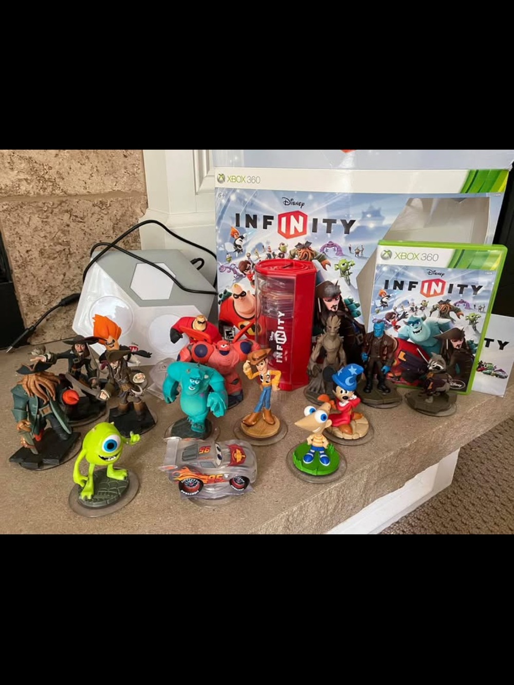Xbox Disney Infinity Game , portal , and figures